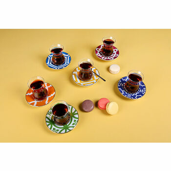 04a P021591 662912 Porland Morocco Karışık Renk 12 Prç Çay Badağı Tkm ürün yorumları resim