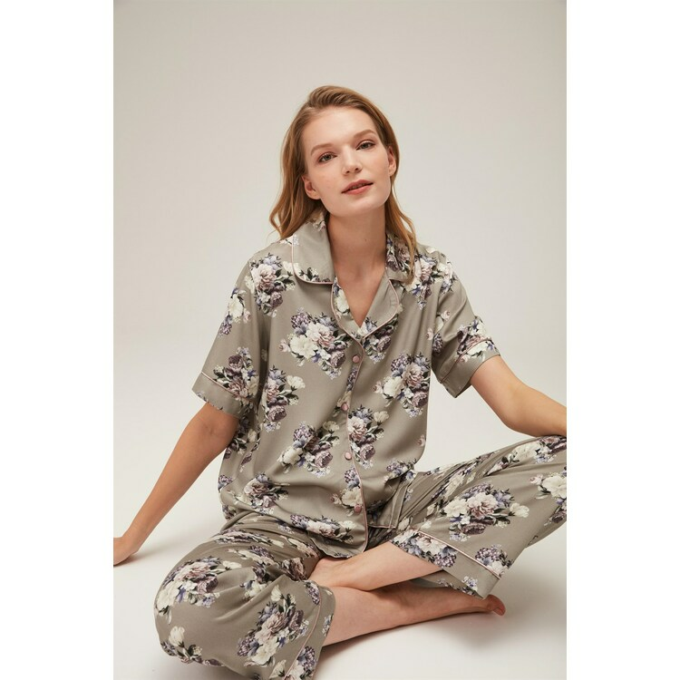 Hira Düğmeli Pijama Takımı Large resim detay