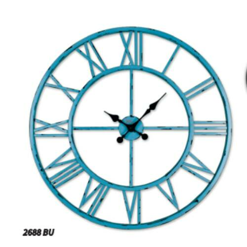 2688bu Mavi Ultima Ferforje 76cm İskelet Duvar Saat resim önizleme