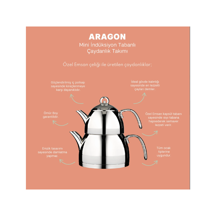 Aragon Mini Çaydanlık resim detay