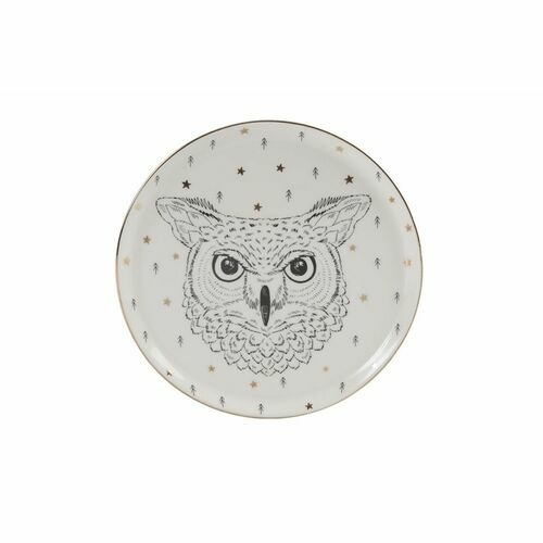 Porland Forest Owl Düz Tabak 20cm