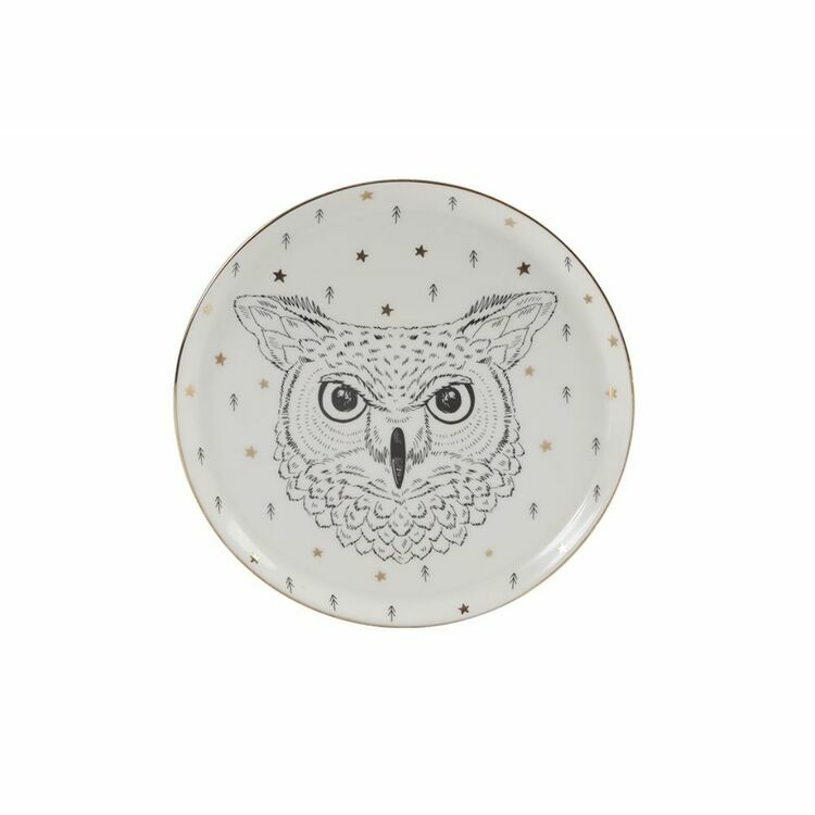 Porland Forest Owl Düz Tabak 20cm resim detay