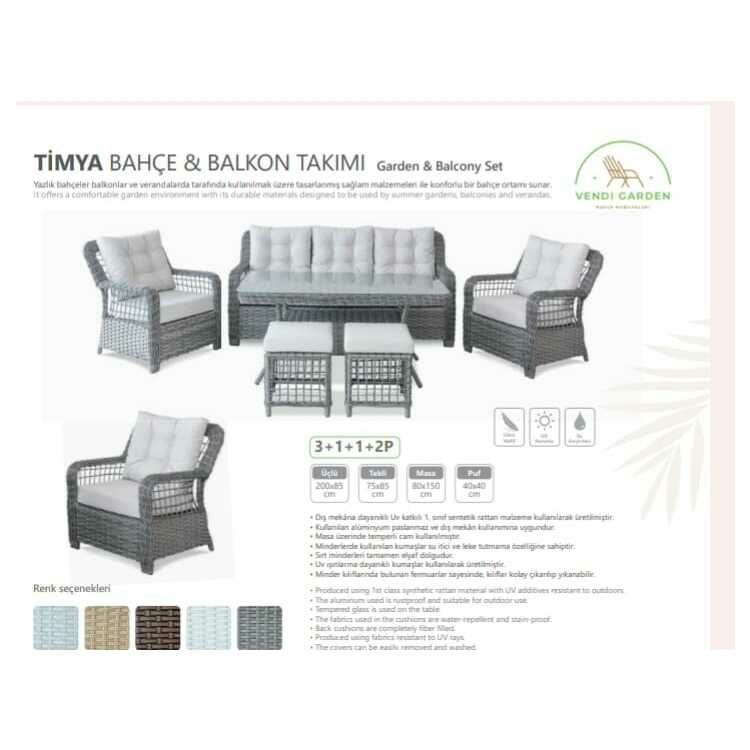 Timya Bahçe Balkon Takımı resim detay