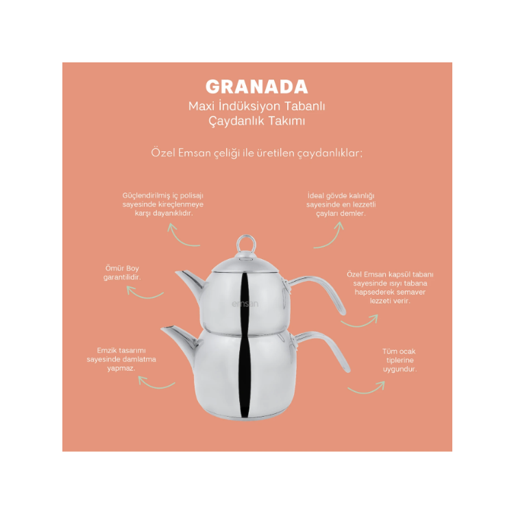 Emsan Granada Maxi Çaydanlık Takımı resim detay