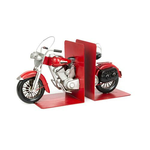 Luckyart Kırmızı Motorsiklet Kitaplık 33x12x19 Cm