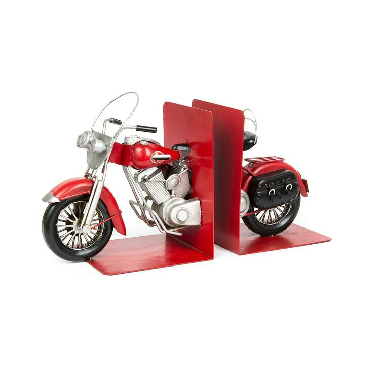 Luckyart Kırmızı Motorsiklet Kitaplık 33x12x19 Cm resim detay