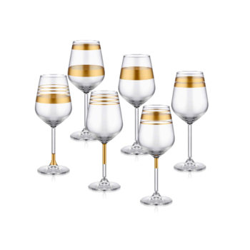The Mia Lines Şarap Kadehi 6 Lı Set - Gold Lınes010 ürün yorumları resim