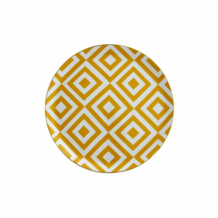 Porland Morocco Desen4 Sarı Düz Tabak 24cm resim detay