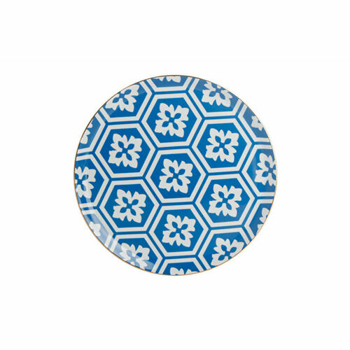 Porland Morocco Desen2 Mavi Düz Tabak 28cm resim önizleme