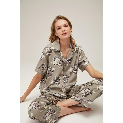 Hira Düğmeli Pijama Takımı Large